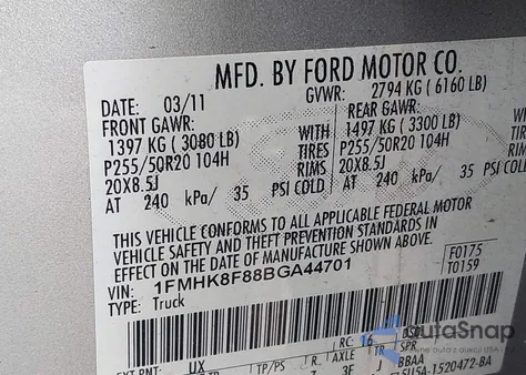 2011 Ford Explorer Limited z USA, uszkodzony, nr VIN 1FMHK8F88BGA44701